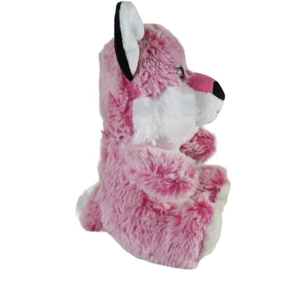 Pink Fox Plush 8" Stuffed Animal Toy Glitter Eyes Kids With Heart on Foot - Picture 3 of 11